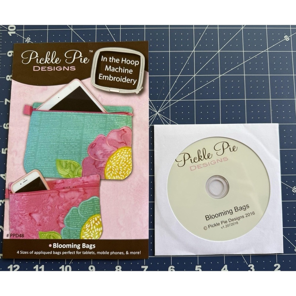 Blooming Bags By Pickle Pie Designs Multi Format Machine Embroidery Designs CD